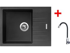 Sinks PERFECTO 650 Pureblack + Elasta nerez/černá