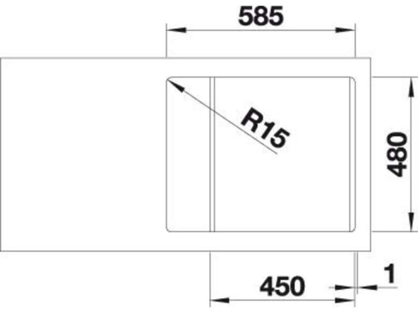 Nerezový drez Blanco LEMIS 45 S-IF Mini nerez kartáčovaný s excentrom