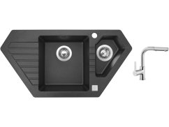 Set Sinks BRAVO 850.1 Granblack + batéria Sinks ENIGMA S chróm