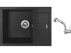 Set Sinks AMANDA 650 Metalblack + baterie Sinks MIX 3 S Chrom