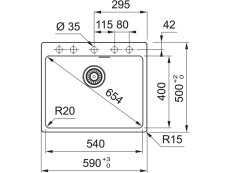 Granitový drez Franke MRG 610-54 FTL Šedý kameň