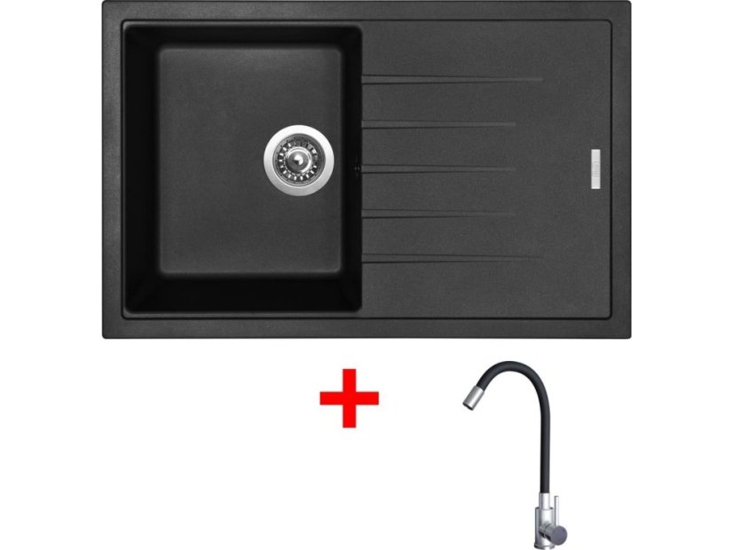 Sinks BEST 780 Pureblack + Elasta nerez/černá