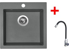 Sinks VIVA 455 Titanium + Elasta nerez/černá