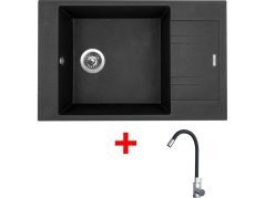 Set Sinks Vario 780 Metalblack + Elasta nerez/černá