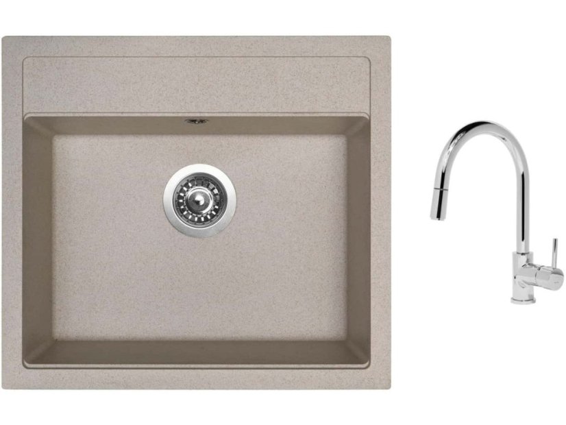 Set Sinks SOLO 560 Avena + batéria Sinks MIX 35 P chróm