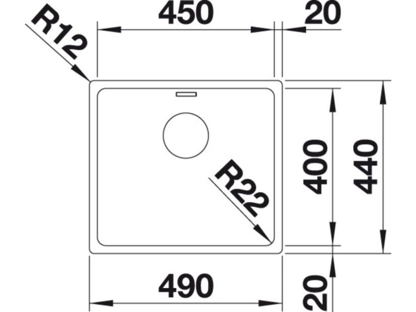 Nerezový drez Blanco Andano 450 IF InFino Nerez hodvábny lesk