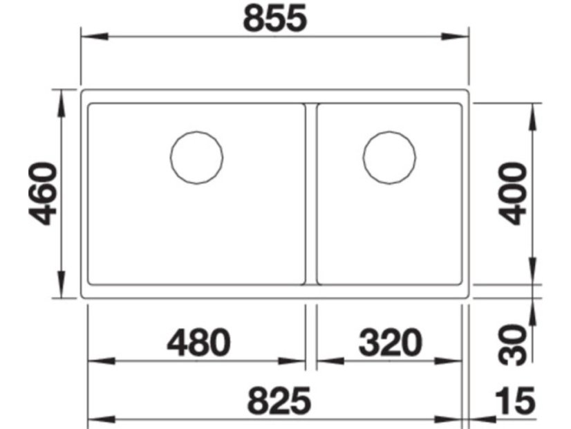 Granitový drez Blanco SUBLINE 480/320 U InFino káva drez vľavo bez tiahla