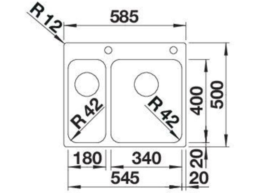 Nerezový drez Blanco Solis 340/180 IF/A InFino nerez kartáčovaný