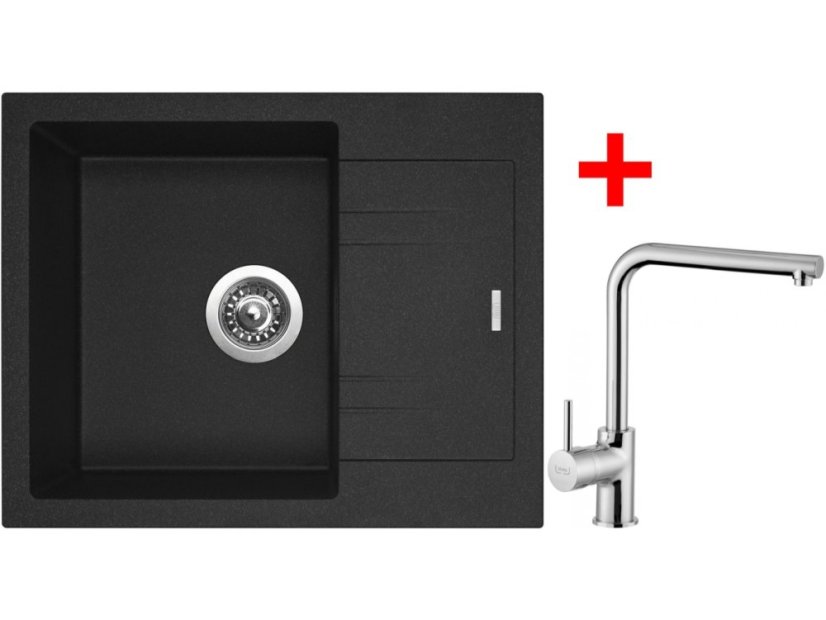 Set Sinks Linea 600 Granblack + Elka