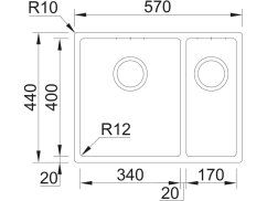 Nerezový drez Sinks BOX 570.1 RO 1,0mm
