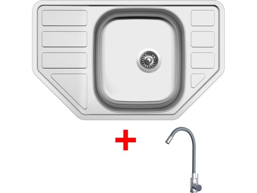 Sinks CORNO 770 + ELASTA nerez/šedá