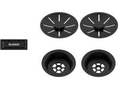 Odtoková sada s přepadem C-overflow, černá matná Black Edition - obrázek 1