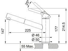 Dřezová baterie Franke FC 3055.071 Orbit Onyx