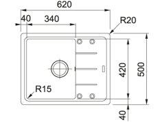Granitový dřez Franke BFG 611-62 Bílá-led