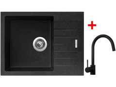 Sinks PERFECTO 650 Granblack + Vitalia čierná matná