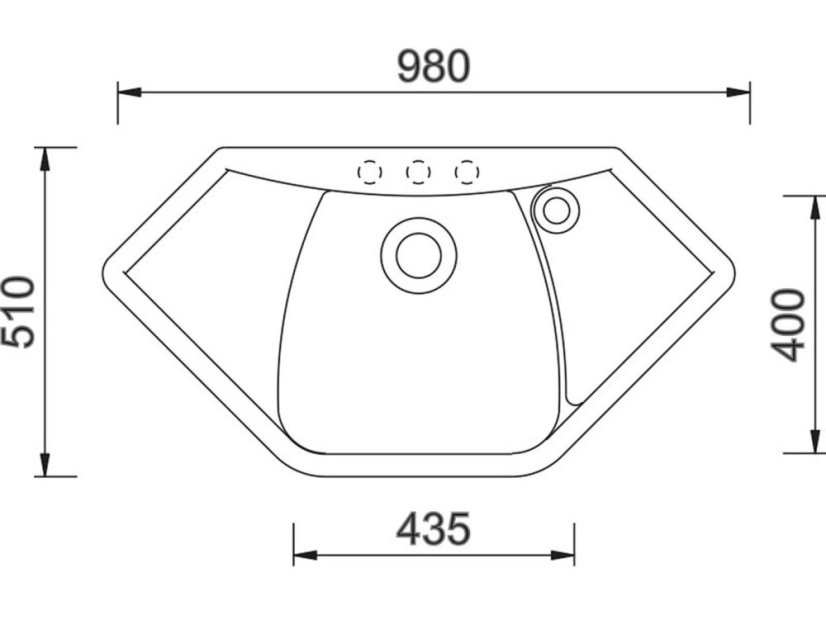 Granitový dřez Sinks NAIKY 980 Granblack