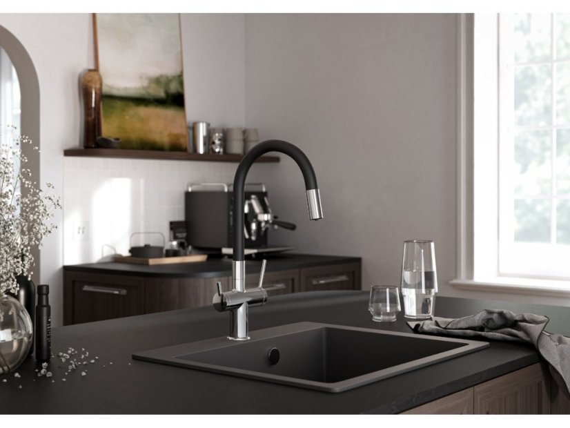 Filtrační baterie Ferro Filtrata s flexibilním ramenem, černá/chrom BFT41B