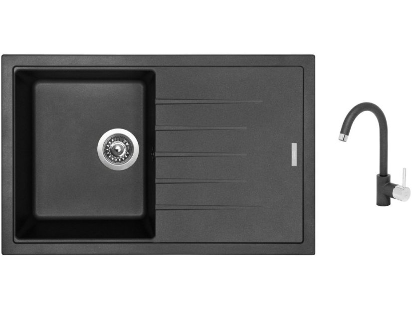 Set Sinks BEST 780 Metalblack + baterie Sinks MIX 35 Metalblack