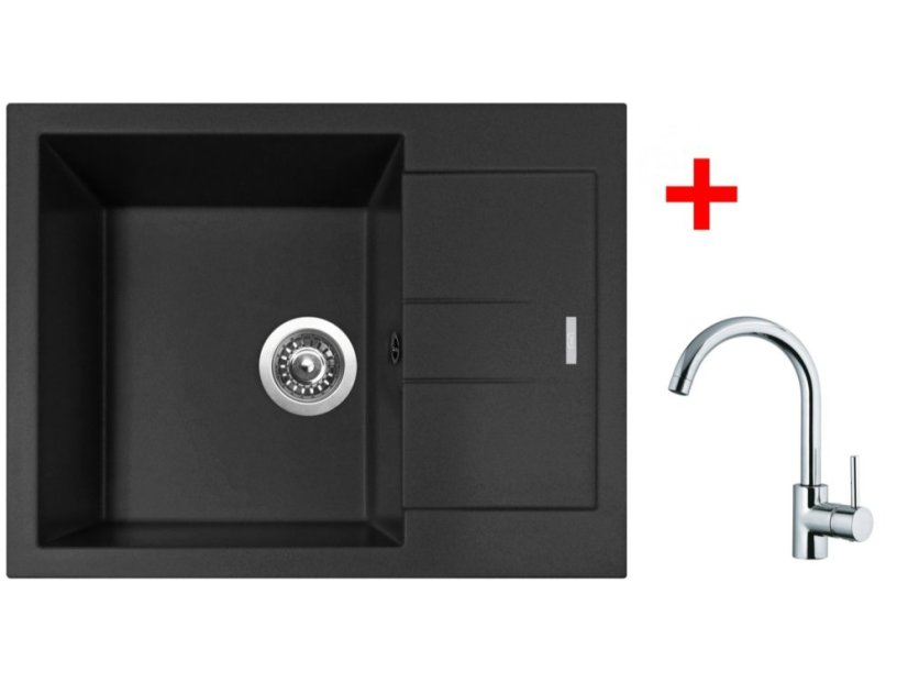 Set Sinks Amanda 650 Nanoblack + Mix 35