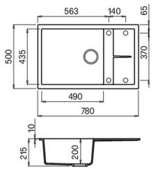 Granitový drez Elleci Unico 310 Cemento G48 Granitový drez Elleci Unico 310 Cemento G48