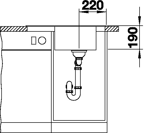 Granitový dřez Blanco ELON 45 S Šedá vulkán