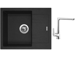 Set Sinks LINEA 600 N Granblack + batéria Sinks batéria CASPIRA chróm Set Sinks LINEA 600 N Granblack + batéria Sinks batéria CASPIRA chróm