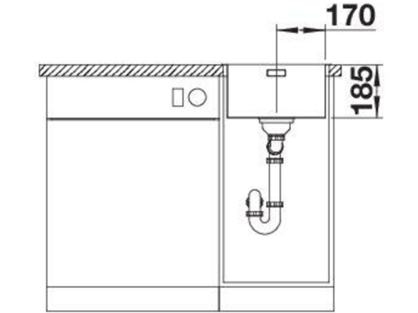 Nerezový dřez Blanco Solis 340 IF InFino nerez kartáčovaný