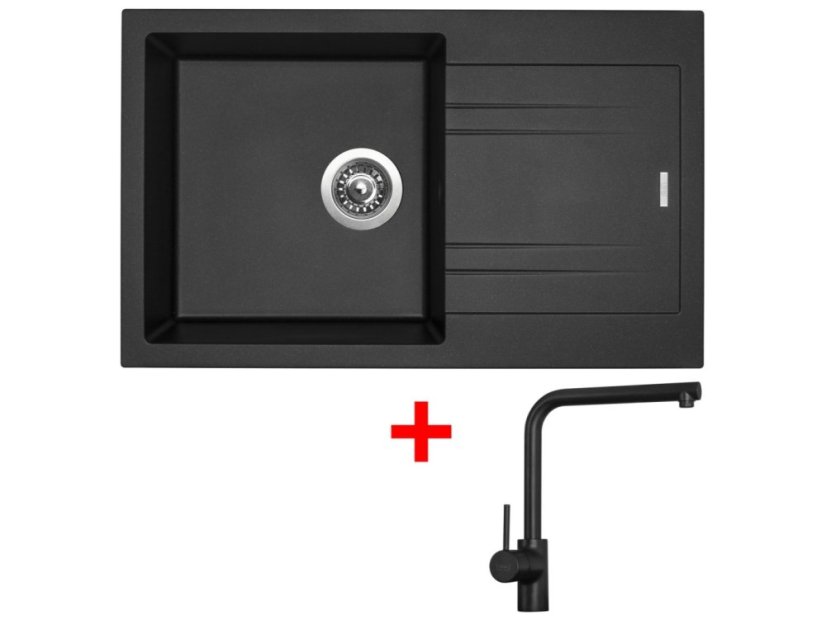Sinks LINEA 780 Metalblack + Elka černá matná