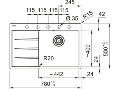 Granitový dřez Franke CNG 611-78 TL/7 Sahara