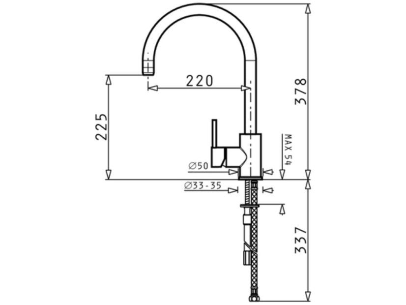 Kuchynská batéria Pyramis Gusto chróm