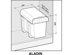 Odpadkový koš Sinks Aladin 40 1x16 l Odpadkový koš Sinks Aladin 40 1x16 l