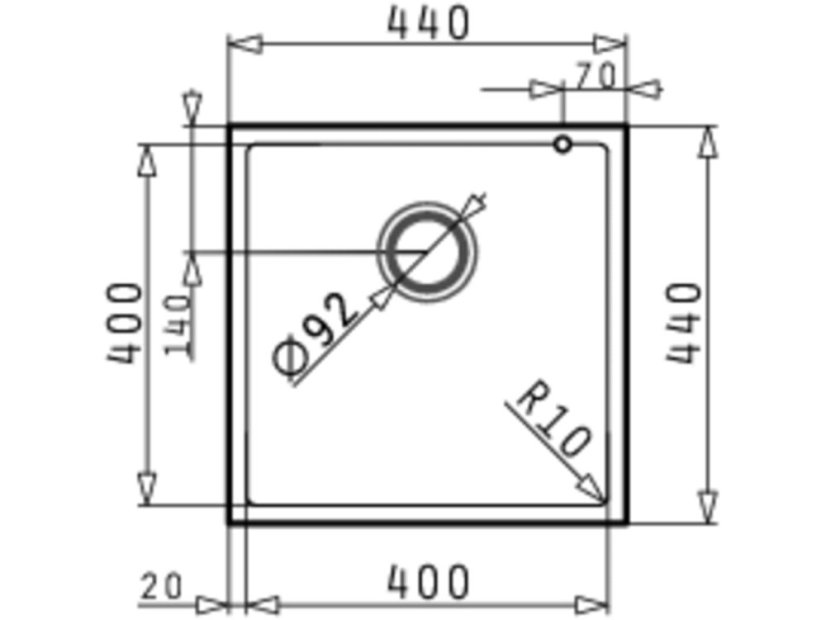 Granitový drez Pyramis Tetragón 40 x 40 1B Biela
