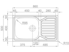 Sinks OKIO 860 XXL + ELKA