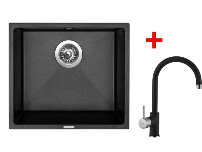 Set Sinks Frame 457 Metalblack + Vitalia GR