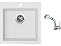 Set Sinks VIVA 455 Milk + baterie Sinks MIX 3 S Chrom Set Sinks VIVA 455 Milk + baterie Sinks MIX 3 S Chrom