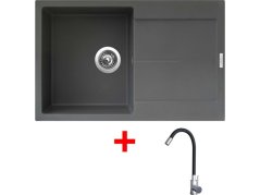 Sinks ULTIMA 790 Titanium + Elasta nerez/čierná