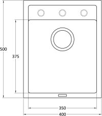 Granitový dřez Sinks CLASSIC 400 Metalblack nákres