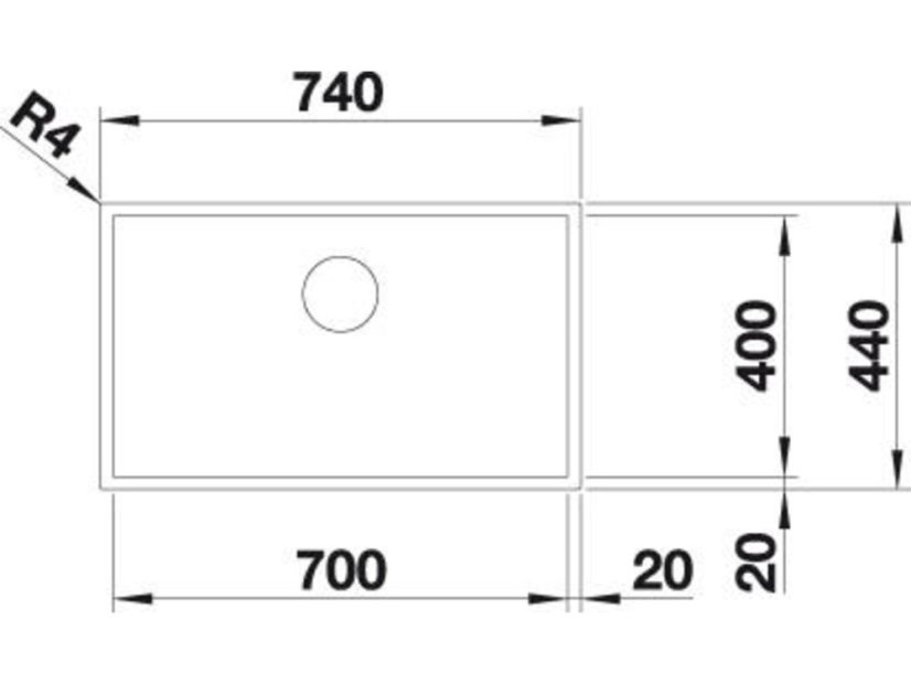 Nerezový drez Blanco ZEROX 700 U InFino nerez Dark Steel