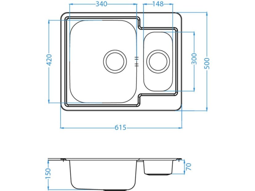 Nerezový drez Alveus Line 50