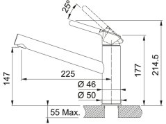 Drezová batéria Franke FC 3054.094 Orbit Biela-ľad
