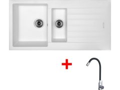Set Sinks Perfecto 1000.1 Milk + Elasta nerez/čierná