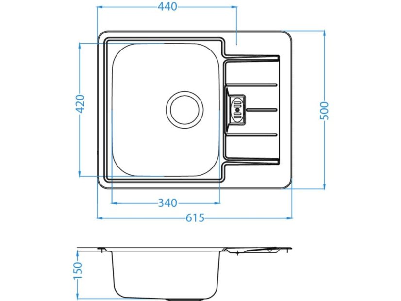 Nerezový drez Alveus LINE 60 Dekor - 1