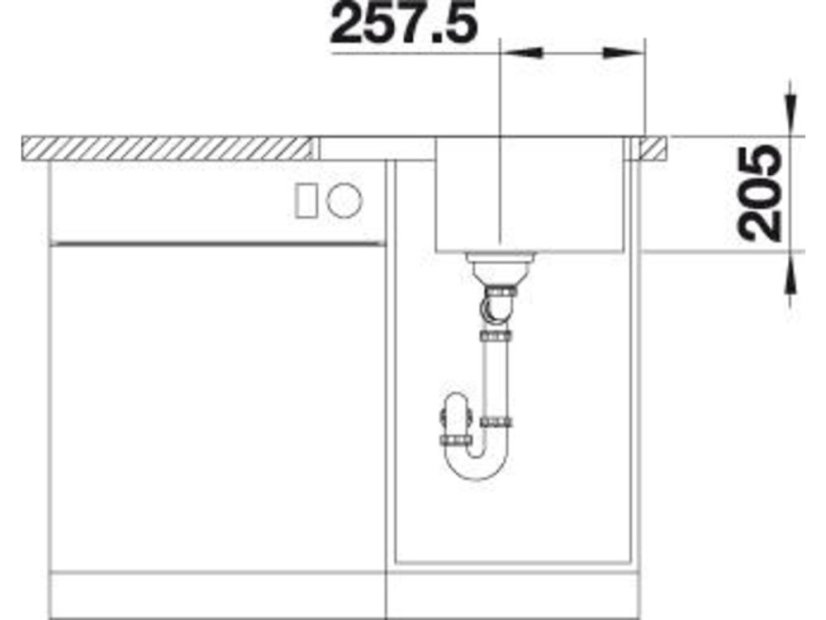 Nerezový drez Blanco LEMIS 45 S-IF Mini nerez kartáčovaný s excentrom