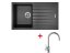 Set Sinks Perfecto 860 Metalblack + Vitalia