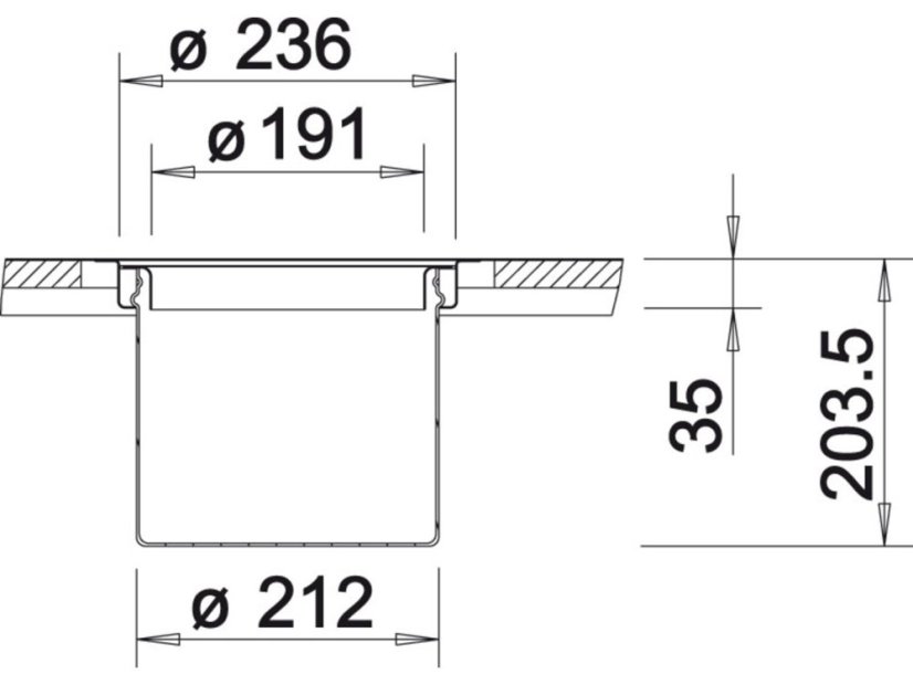 Odpadkový koš Blanco Solon nákres