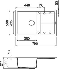 Granitový dřez Elleci Unico 300 Full black G40