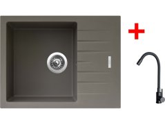 Sinks PERFECTO 650 Truffle + ELASTA čierná matná