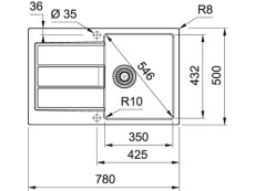 Tectonitový dřez Franke S2D 611-78 Bílá