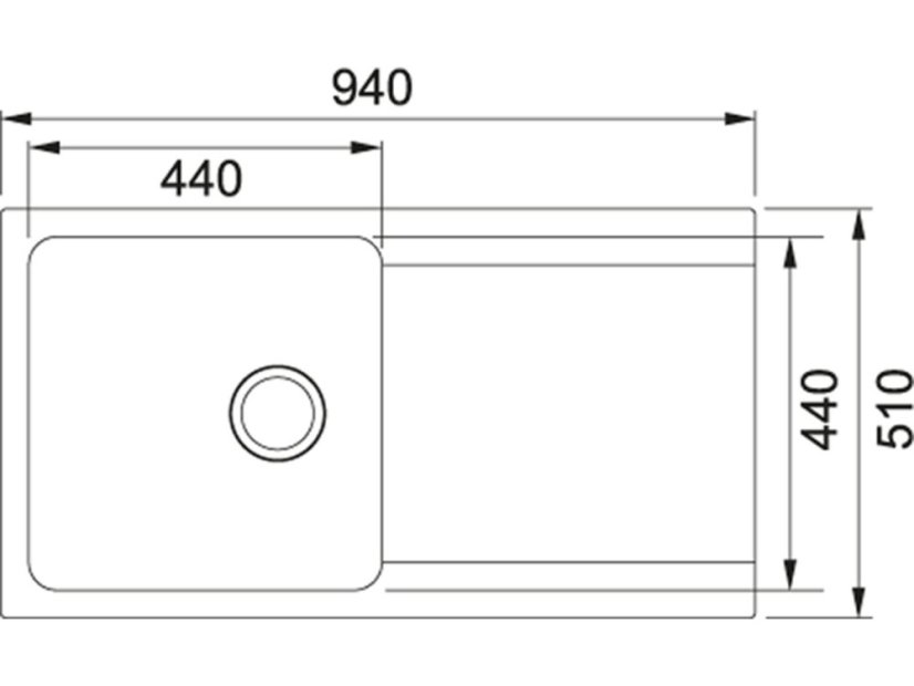 Tectonitový drez Franke OID 611 Čierna