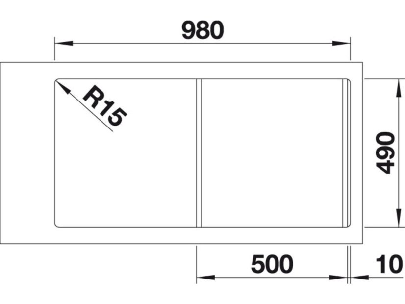 Nerezový drez Blanco DIVON II 5 S-IF InFino Nerez hodvábny lesk drez vľavo s excentrom